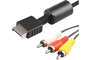 Xahpower Cavo AV per PS2 PS1 PS3, AV a RCA Composito Audio Video Cavo Compatibile con Sony Playstation 1 2 3-1.8M