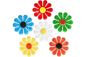 Tsilin 6 Pcs Metal Flowers Wall Decor Garden Decor, Sunflower Wall Art Hanging Decoration Daisy Ornament For Indoor Living Room Dining Room Outdoor Backyard Porch Patio Fence
