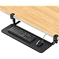 Savieva Keyboard Tray Under Desk, Pull Out Keyboard & Mouse Tray with C Clamp Ergonomic Keyboard Tray 75 X 25CM Keyboard Tray for Typing Working ，Home or Office (Black)