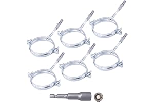 SKIR'CO Lot de 6 supports de tuyau pour tuyaux de 75-80 mm de diamètre (6 pièces, avec embout de tournevis hexagonal magnétique)