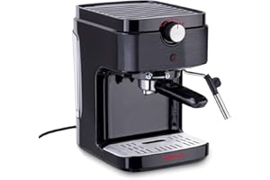 Mellerware - Cafetera profesional Bari! 1630W | Cafe Espresso y Cappuccino | 20 Bares | Sistema calientamento Thermoblock | 1-2 Cafés a la vez | Vaporizador Orientable | Coffee machine | 1L | Negro