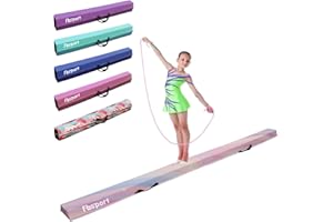 FBSPORT 180/240/270/300 cm Barra de Equilibrio PU Cuero Plegable 240 cm, Barra de Gimnasia Artistica para Niños Adultos, Viga de Equilibrio con Bolsa de Transporte y Base Antideslizante