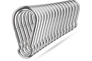EKUNBUY Spring Snap Hooks, 304 Stainless Steel Metal Clip Heavy Duty Rope Connector Small Snap Clamp Key Chain Link Buckle for Hammock Swing Set Outdoor Travel Camping Fishing Hiking