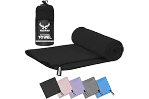 Mupkins Microfiber Gym Towel - 40x80cm Active Sports Towel, Lightweight Quick Dry Towel - Ideal for Gym Training, Yoga, Cycling, Running, Camping & Hiking (Black)