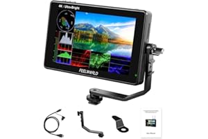 Feelworld LUT7S Pro 7 Pulgadas 2200nits Cámara DSLR Monitor 3D LUT Pantalla Táctil HDR con Forma de Onda F970 Kit de Instalación y Alimentación Externa 4K HDMI 3G-SDI Salida de Entrada 1920X1200 IPS