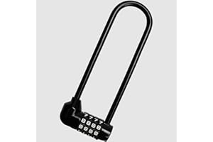 Kurtzy Candado Seguridad Combinación 4 Dígitos – 16 cm con Grillete Largo – Candado Resistente Exterior Impermeable con Código Reconfigurable - Candado Largo Bicicleta, Gimnasio, Escuela, Cobertizo