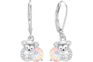 Suoye Panda/Eulen/Koala Ohrringe Silber 925 Mädchen Tier-Ohrringe Opal Ohrringe