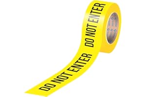 SINGHAL Do Not Enter Caution Tape - 3 Inch x 1000 Feet - High Visibility Bright Yellow Tape with Bold Black Print - Waterproof Hazard Tape for Safety and Halloween Decor