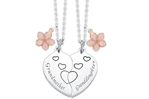 WAECEIP Grandmother and Granddaughter Necklace Granddaughter Gifts from Grandma Necklace Gifts for Mother Day Christmas Birthday Gifts Matching Heart Pendant Necklace