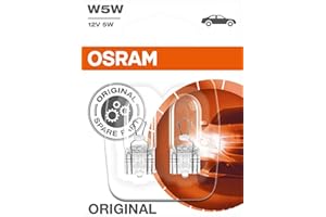 OSRAM ORIGINAL W5W halogen, position and number plate light, 2825-02B, 12V, double blister (Pack of 2)