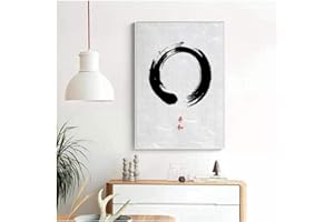 MULMF Japanische Zen Kreis Kunst Leinwand Poster Wohnkultur - 40X60Cm Ungerahmt