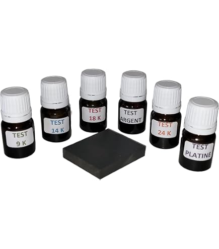 Kit 3 Tester Per Oro 9K 14K 18K - Flaconi Con Tappo A Spatola Pronti All'uso - Senza Pietra Di Paragone