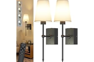 Toowell Rechargeable Wall Lights Indoor Battery Operated Wall Light Wireless Wall Lights Indoor Battery Wall Sconces Wireless Wall Sconces Wall Light No Wire for Hallway Living Room Bedroom,Black 2PCS