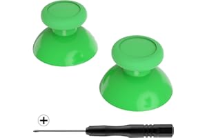 eXtremeRate Green Replacement 3D Joystick Thumbsticks, Analog Thumb Sticks with Cross Screwdriver for Nintendo Switch Pro Controller