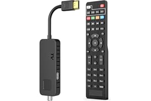 Dcolor DVB-S/S2 Sat Receiver - HDMI Full-HD 1080P Satelliten Receiver TV Stick [Versteckt Hinter TV] - USB2.0 Media Player und PVR-Rekorder [2in1 Fernbedienung] [Astra Hotbird Vorinstallation]