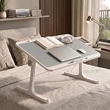 StarAndDaisy T9 Foldable Bed Table for Laptop & Study, 4-Level Adjustable Angled Tabletop, Large Desktop Surface with Anti-Slip Stopper, Tablet & Phone Slot, Storage Drawer, Stable Legs, PP & TPE: 