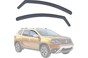 MC_Performance Juego de 2 Deflectores Ventanilla Delantera Coche Compatibles con Dacia Duster II (Modelos 2018-2023) 2 Uds | Color Ahumado Oscuro | Fabricado en Plexiglas PMMA