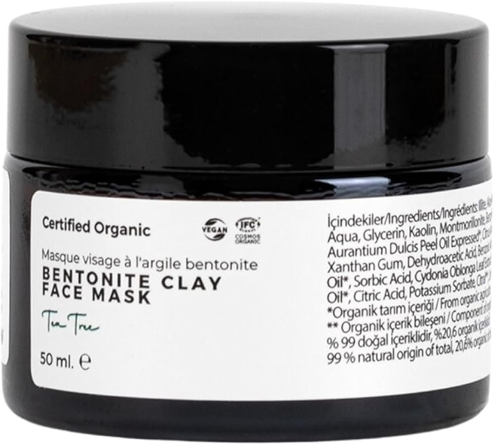 Organik Bentonite Cilt Tonu Eşitleyici Kil Maskesi 50 ml