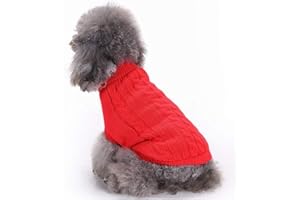 ZHIHENG Cute Pet Puppy Cat Dog Warm Jumper Sweater Knitwear Coat Apparel Vest Clothes for Small Medium Breeds Autumn Winter(S,Red)