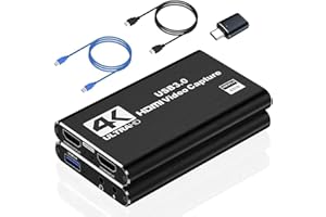 JOYHIAS Video Capture Card, Audio Video Capture Card, USB 3.0 Capture Card 4K HDMI Loop-Out, 1080P 60FPS/2K 30FPS Video Game Capture for Streaming Game Recording Works for PS5/Switch/Camera/PC/OBS