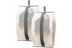 Veki Bolsas de Zapatos Impermeable para Zapatos de Viaje y Uso Diario Bolsas Organizadora Transparente Plegable para Zapatos con Cremallera y Cuerda (Verde, 2 Unidad)