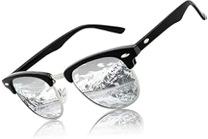 CGID Lunettes de Soleil Homme Femme Polarisées UV400 Classique Rétro Demi Monture Lunettes