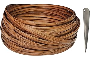 Feyart 34,7 m 8 mm in rattan per tutte le condizioni atmosferiche + strumento di tessitura, kit di riparazione per mobili da giardino in rattan, tavolo e sedie, divano, legno marrone