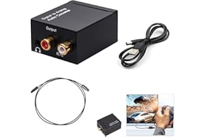XATGIOUY DAC Converter 192kHz, Digital to Analog Audio Converter, Optical to RCA Converter Toslink Coaxial to RCA L/R 3.5mm Stereo Output with 1m Optical Cable for HDTV DVD, PS3/PS4, Blu-ray Players HD Devices