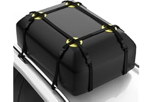 NABIYE Borsa Da Tetto Per Auto Impermeabile, Box Tetto Auto Con Tappetino Antiscivolo e 6 Cinghie Per Carichi Pesanti, Box Da Tetto Auto Adatta a Tutti i Veicoli Con/Senza portapacchi (15 Piedi Cubi)