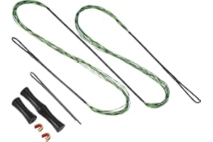 ‎PATIKIL PATIKIL Bogensehne Saitenersatz mit Messingnocken Silikon Fingertab Ersatz Sehnenlänge für AMO, Stränge Traditioneller Langbogen Saiten