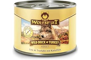 Wolfsblut - Wild Duck & Turkey - 6 x 200 g - Ente & Truthahn - Nassfutter - Hundefutter - Getreidefrei