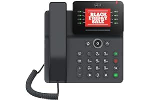 GEQUDIO IP Telefon GZ-2 mit Netzteil - Fritzbox, Telekom kompatibel - Freisprechen & Farbdisplay - Anleitung für FritzBox, Sipgate, Telekom Digitalisierungsbox, easybell (ohne WLAN)