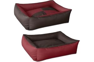BedDog 2en1 colchón para Perro MAX Quattro XL Aprox. 100x85 cm, 8 Colores, Cama, sofá,Cesta para Perro, Rojo/marrón