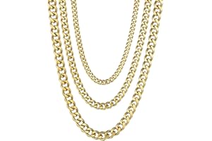 AB Viking Crafts Hochwertige Edelstahl Panzerkette Cuban Chain IP hartvergoldet, Stärke 3/5 / 7 mm, Länge 45/50 / 55/60 / 70 cm in Geschenkbox | Lifestyle HipHop Punk Rock