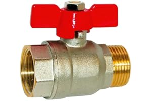 Sferaco - Vannes d'arrêt manette papillon - Vanne à sphère PN30 Passage Intégral ACS Papillon rouge M/F 1"(26x34) SFERACO