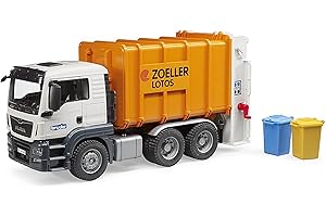 BRUDER MAN TGS 26.500 Rear Loading Garbage Truck - Orange