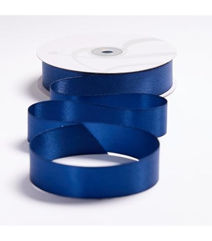 Nastro Doppio Raso Larghezza 25 Mm - Bobina Da 50 Metri - Colore Bluette Per Confezioni Regalo E Fai Da Te