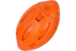 Voarge Palla per Cani Indistruttibili, Giochi per Cani Interattivo Giocattolo, per Cucciolo da Grande Medio Taglia Masticatori Aggressivi (Arancia)