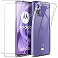 Cover per Motorola Moto Edge 30 Neo con 2 Pezzi Vetro Temperato Pellicola Protettiva, Trasparente Morbido TPU Protettiva Cust