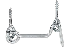 Alberts 204433 Crochet contrevent | avec œillets| zingué | longueur 50 mm | Ø crochet 3 mm