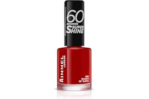 Rimmel London Smalto Unghie 60 Seconds Super Shine - Asciugatura Rapida e Lunga Durata - 315 Queen Of Tarts! (Rosso Classico) - 8 ml