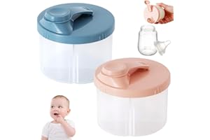 AOMANTIC SARL Dosificador de Leche en Polvo, 2 PCS Dispensador Leche en Polvo Bebé, Contenedor de Fórmula, Caja Portátil Leche en Polvo, Dispensador Caja Leche Polvo con 4 Compartimentos para Viajes
