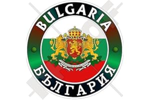 STICKERSWORLD BULGARIEN Bulgarisches Flaggen Wappen 100mm Auto & Motorrad Aufkleber, Vinyl Sticker