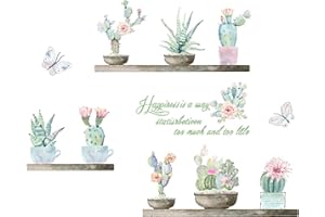 milaosk Adesivi Murali Decorazioni Parete Adesive Removibile Sticker Adesivo da Parete Cactus Adesivi Arte Fai Da Te Decorazione Murale Soggiorno Camera da Letto Cucina (30 * 90CM)