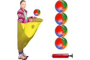 AUOQZ Granny Pants Yard Game for Adults Throw and Catch Ball Game Set Garden Granny Pants Outdoor Game for Birthday Family Reunions Party - with 4Pcs Big Bouncy Balls and Air Pump (Yellow)