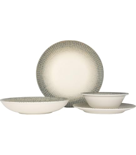 Lot De 6 Assiettes à Desserts Bonna En Porcelaine - Diamètre 19 Cm, Couleur Aqua - Peinture à La Main, Passe Lave-vaisselle, Micro-ondes, Four - Qualité Professionnelle Horeca
