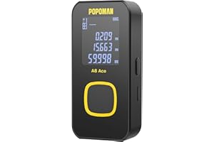 POPOMAN Metro Laser 60M, TYPE-C, Misuratore di Distanza con Retroilluminazione LCD, Commutazione del Riferimento dell'Unità, Distanza/Perimetro/Area/Area della Parete/4 * Pitagora/Volume - A8 Ace