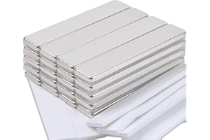 MAGXCENE 20 Pcs 50x10x3mm Neodymium Magneti, Bar Magneti, Magneti forti, calamite adesive，Frigorifero LavagnaBianca Ufficio Potente Magnete