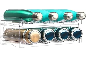 ‎JUPELI JUPELI Flaschenregal Stapelbar Flaschenhalter, Flaschenregal Kühlschrank Weinregal, Flaschenhalter für Schrank Flaschen Aufbewahrung Flaschenständer für Küchenarbeitsplatte Schrank Büro (8 Flaschen)