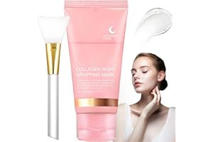 SEELENKLANG Masque de Collagene, Masque de Visage au Collagène Korean, Collagen Night Mask, Masque Coréen Collagene, Skincare Masque Nuit pour Hydratant Profondeur(75ml)